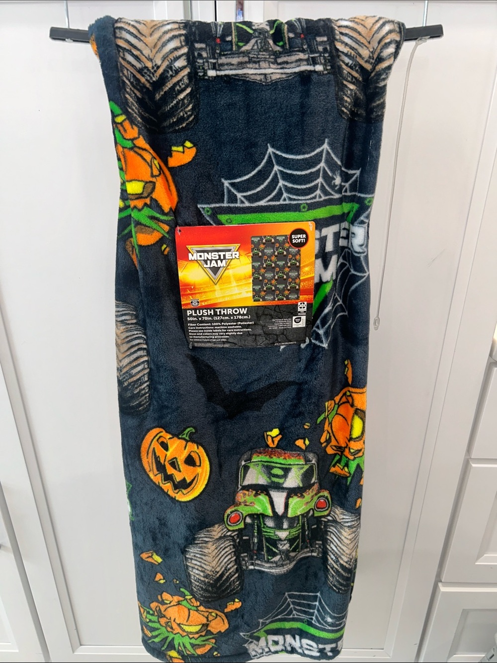 Halloween Monster Jam Plush Throw Blanket 50”x70”
